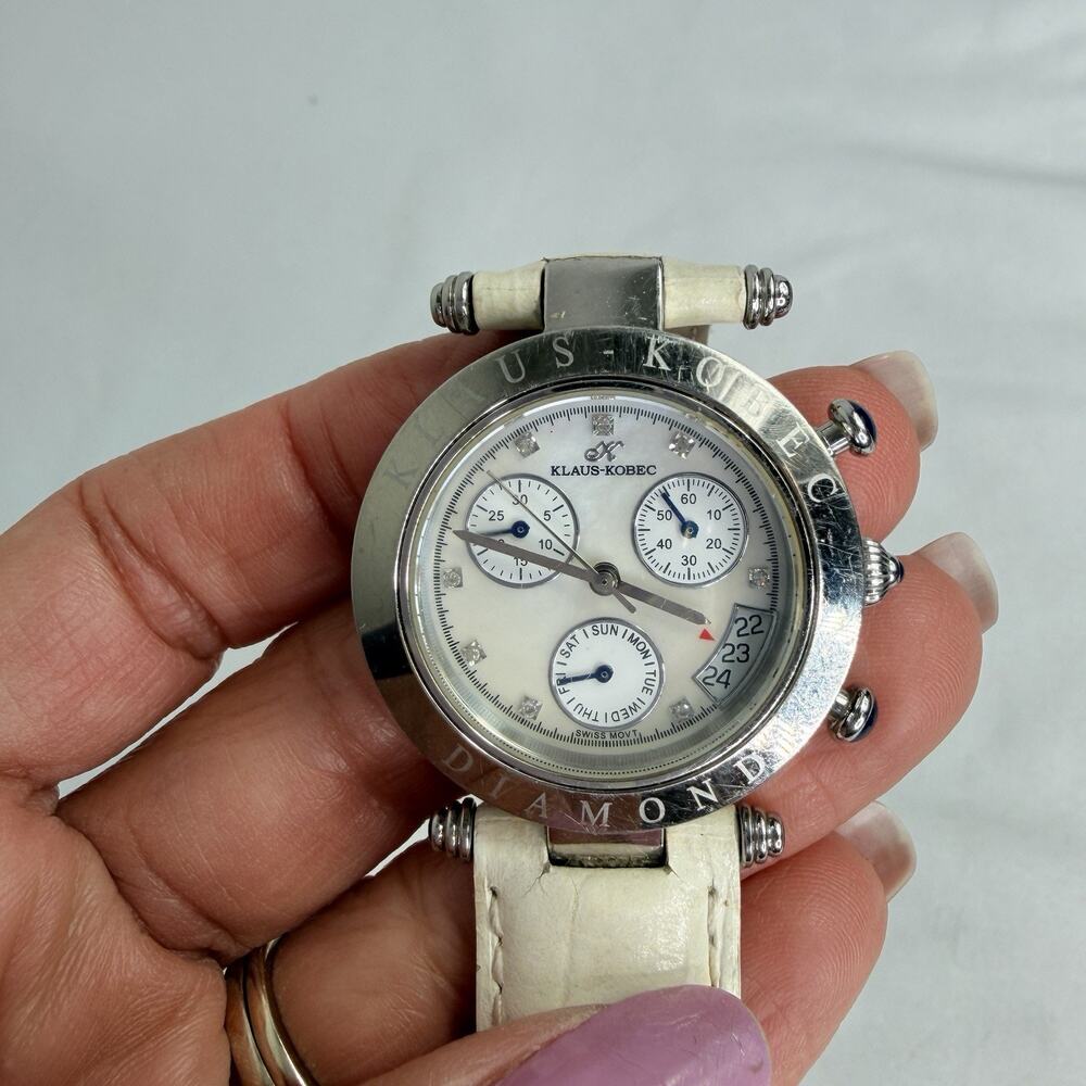 Klaus Kobec Diamond 8 diamonds dial Swiss madeChronograph Ladies Watch, classic